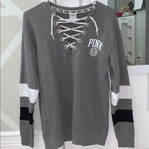 V NECK PINK PULL OVER